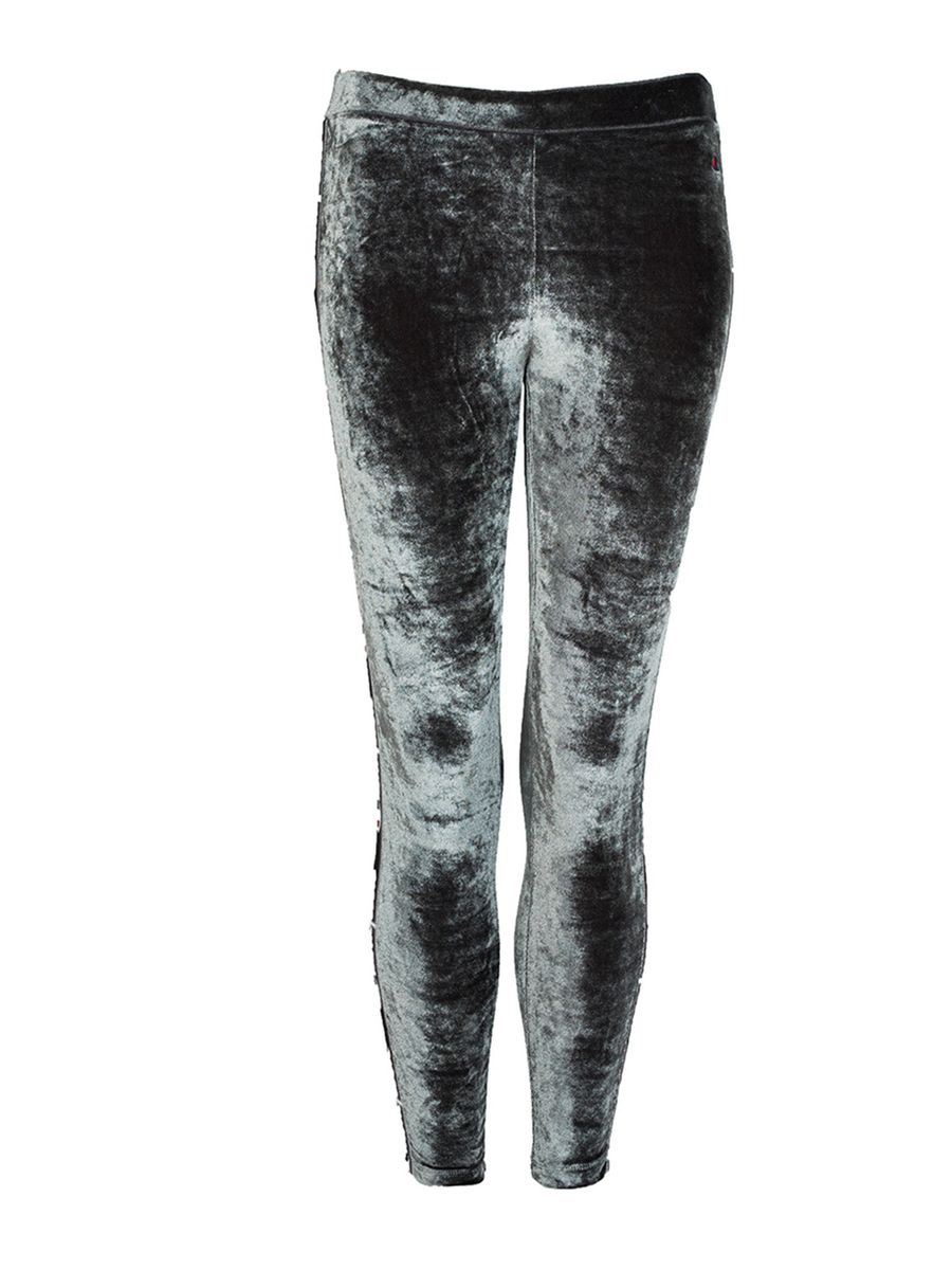 Schimmernde Skinny-Leggings aus Pannesamt