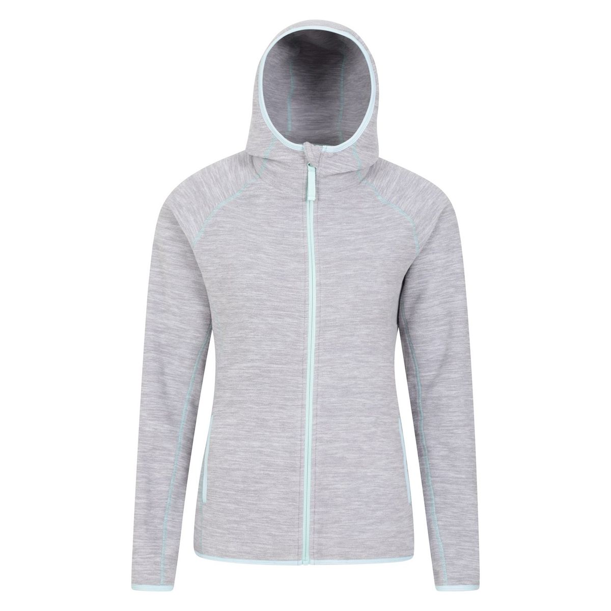 Melange-Microfleece-Hoodie mit Reißverschluss