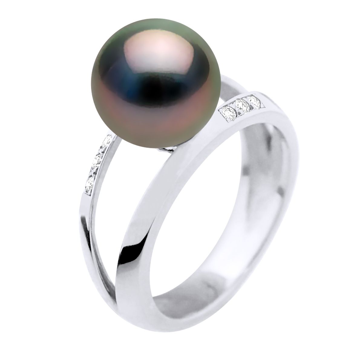 Eleganter Tahiti-Perlenring mit Diamanten