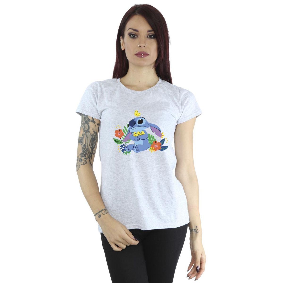 Grafik-T-Shirt mit Stitch und Entenküken
