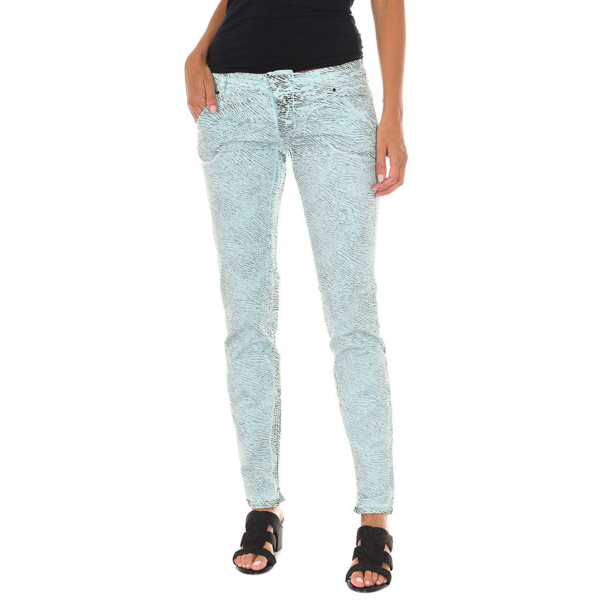 Schmale Hose mit Tierdruck-Muster