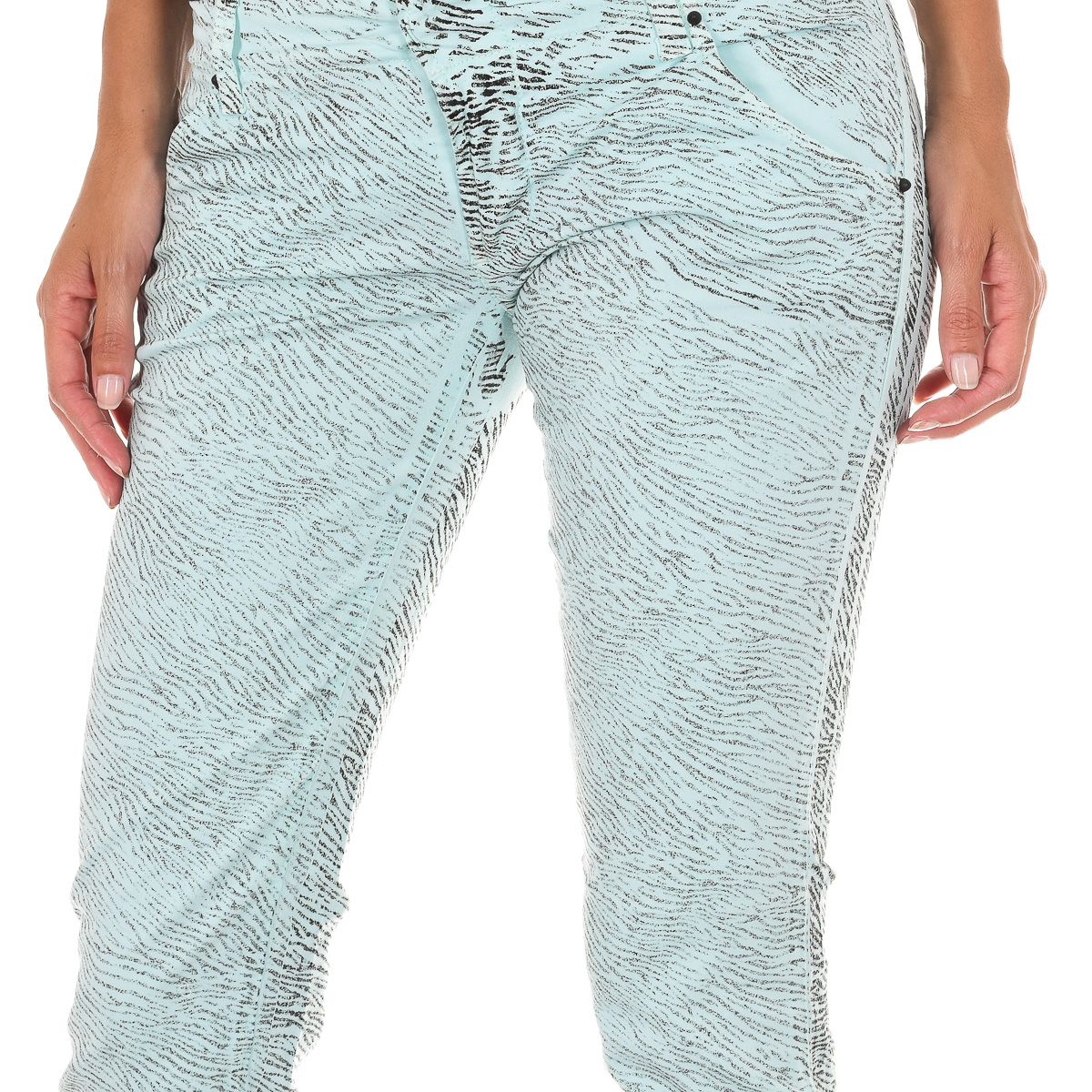Schmale Hose mit Tierdruck-Muster