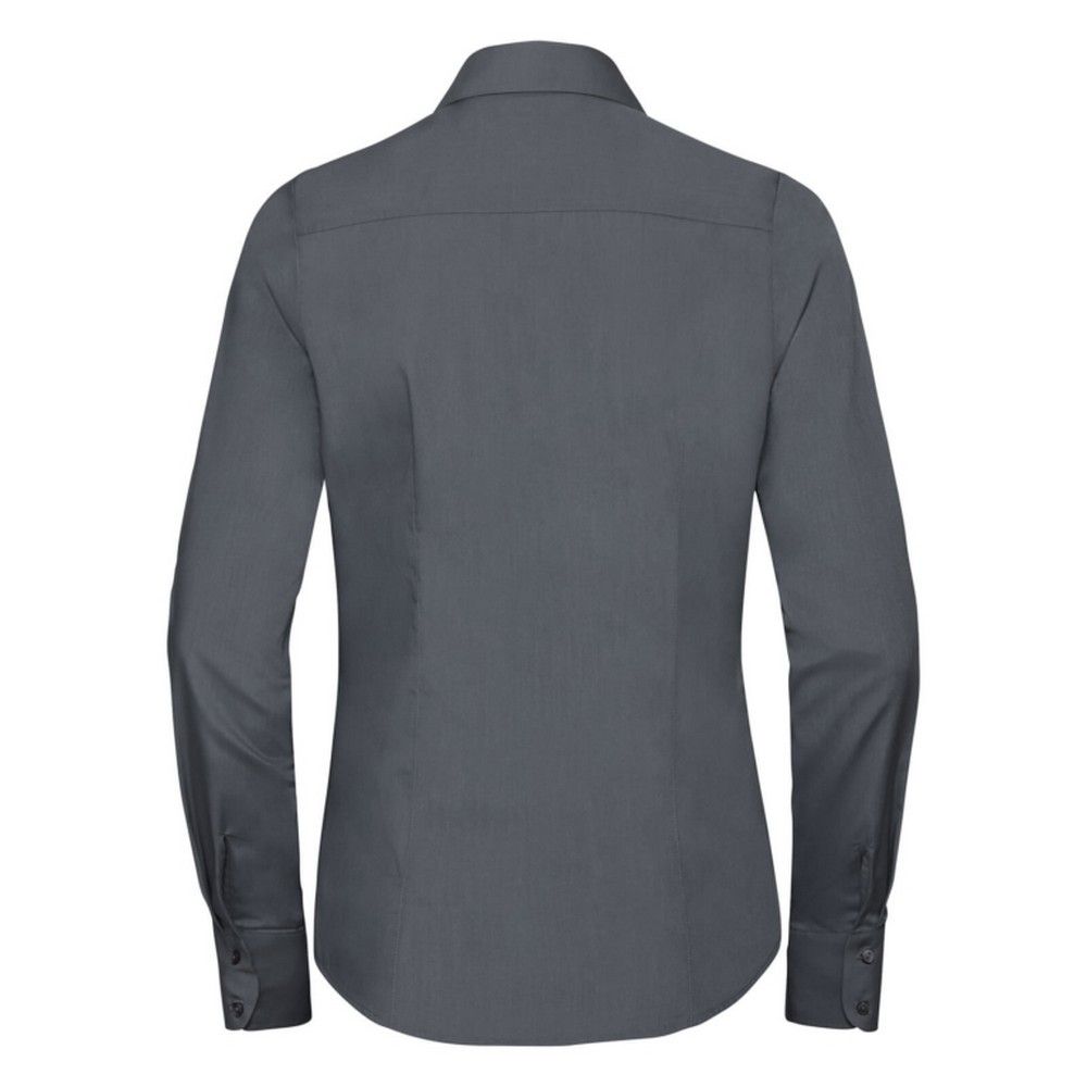 Taillierte Langarm-Popeline-Bluse