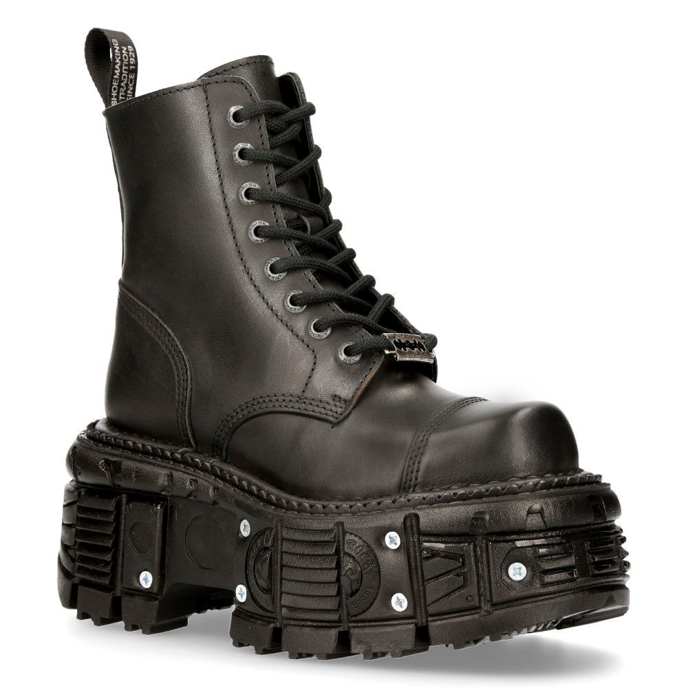 Schwere Plateau-Leder-Kampfstiefel
