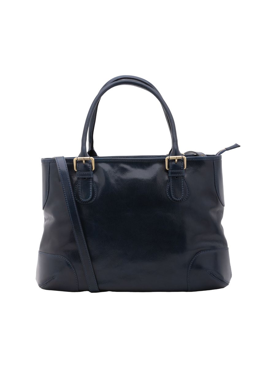 Klassische Leder-Shopper mit abnehmbarem Gurt