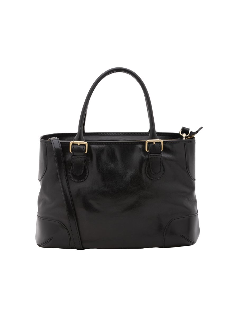 Klassische Leder-Shopper mit abnehmbarem Gurt