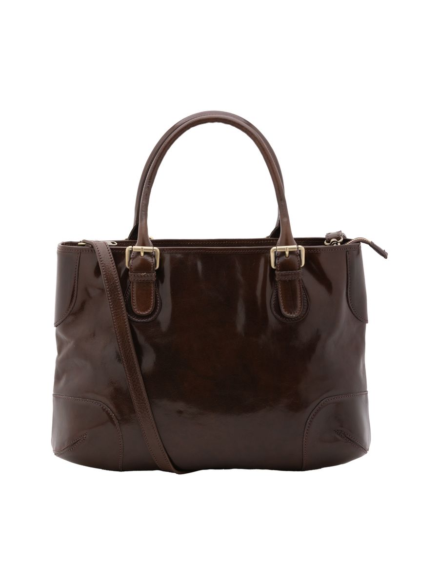 Klassische Leder-Shopper mit abnehmbarem Gurt