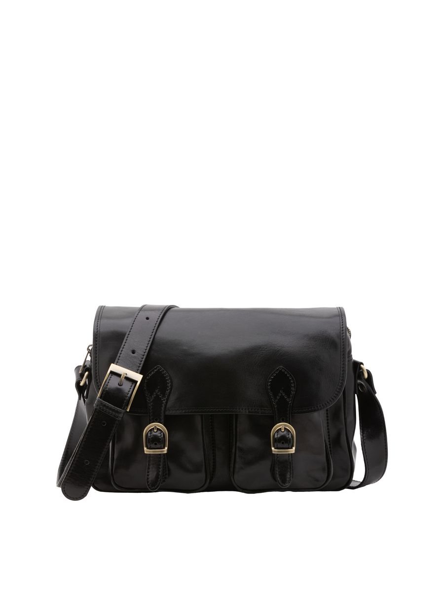 Klassische Leder-Shopper mit abnehmbarem Gurt