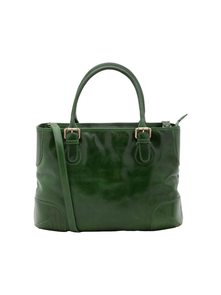 Klassische Leder-Shopper mit abnehmbarem Gurt