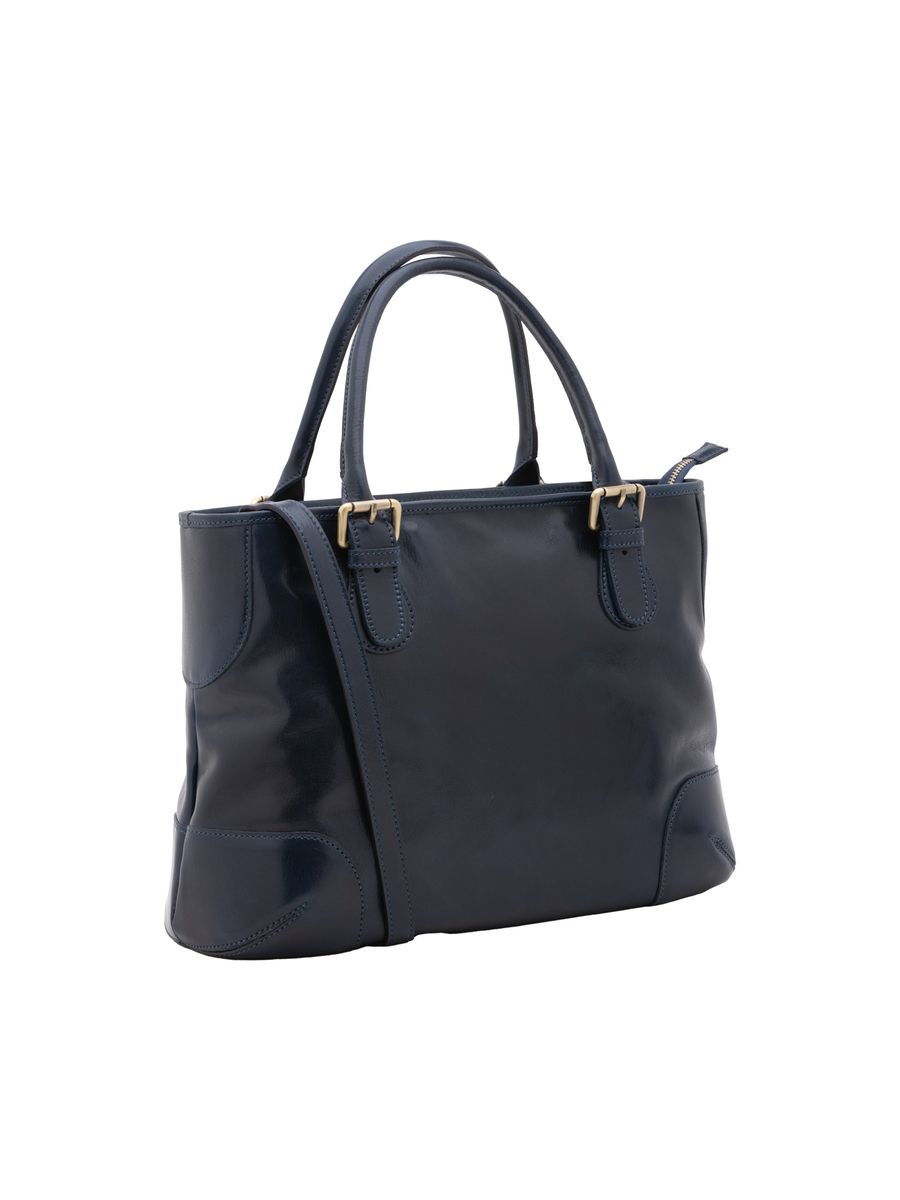 Klassische Leder-Shopper mit abnehmbarem Gurt