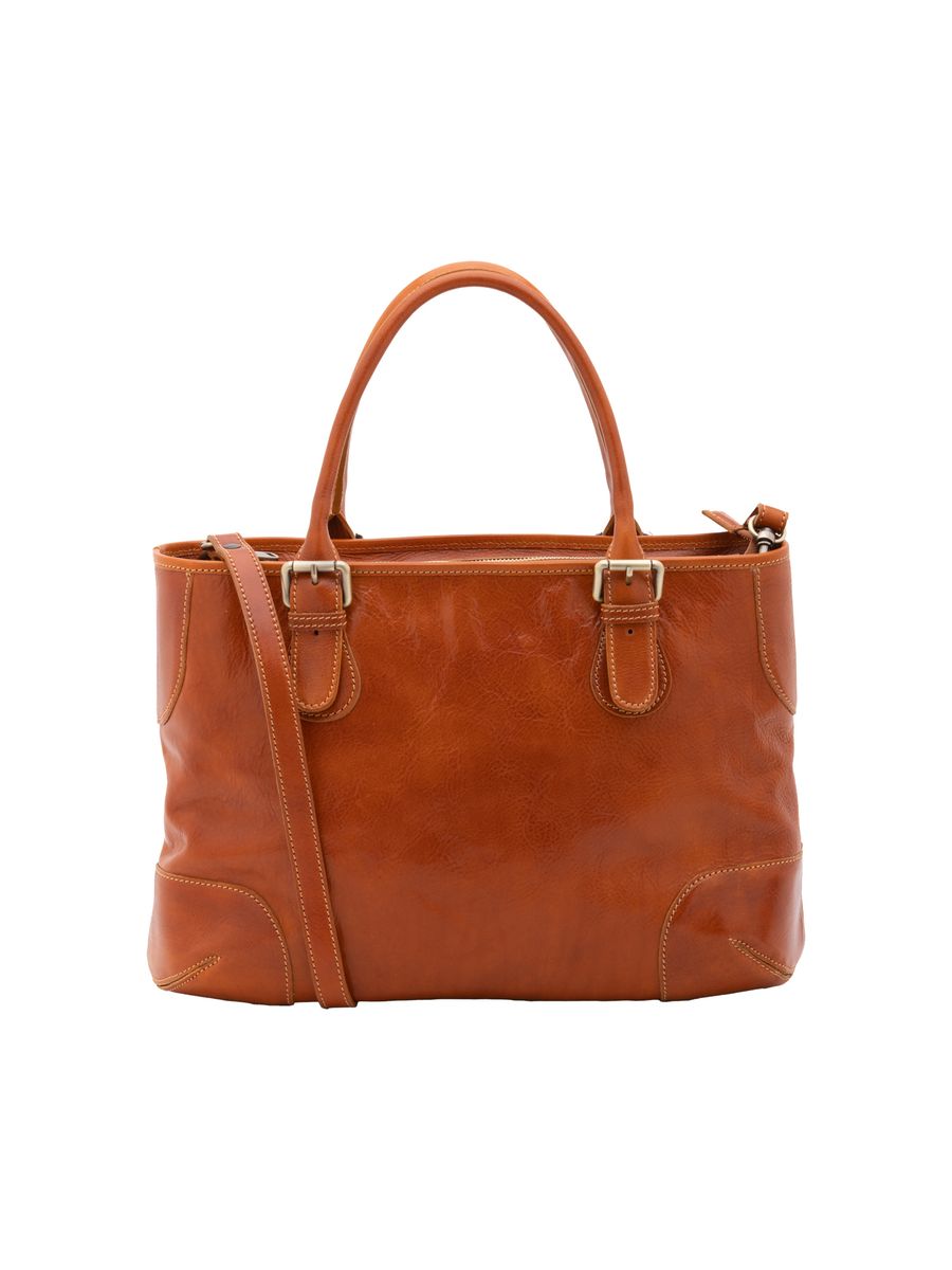 Klassische Leder-Shopper mit abnehmbarem Gurt