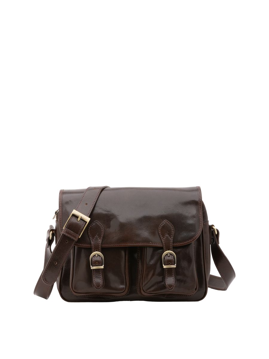 Klassische Leder-Shopper mit abnehmbarem Gurt