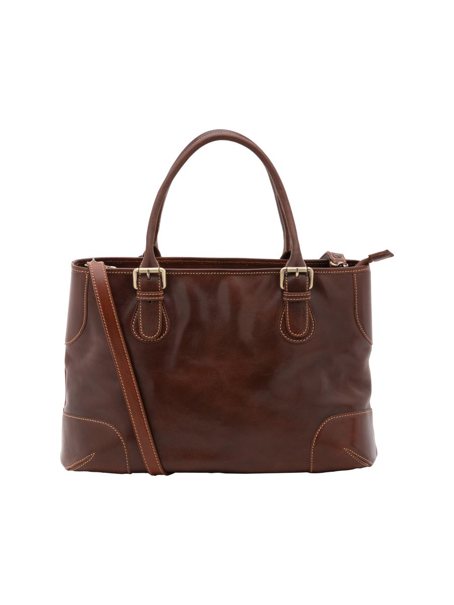 Klassische Leder-Shopper mit abnehmbarem Gurt