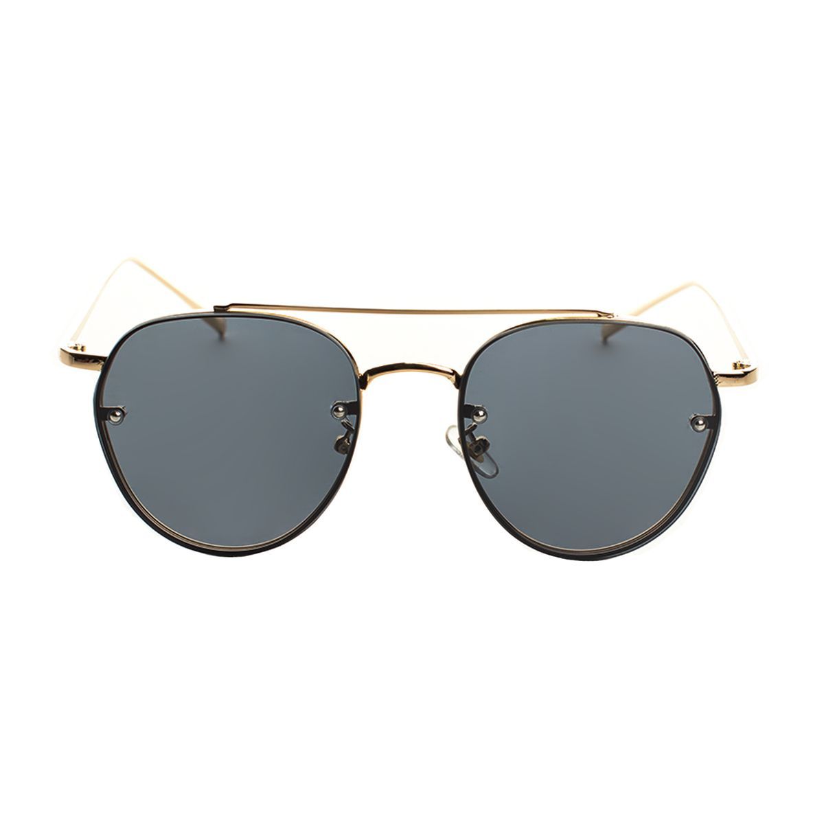 Retro Runde Doppelsteg-Sonnenbrille
