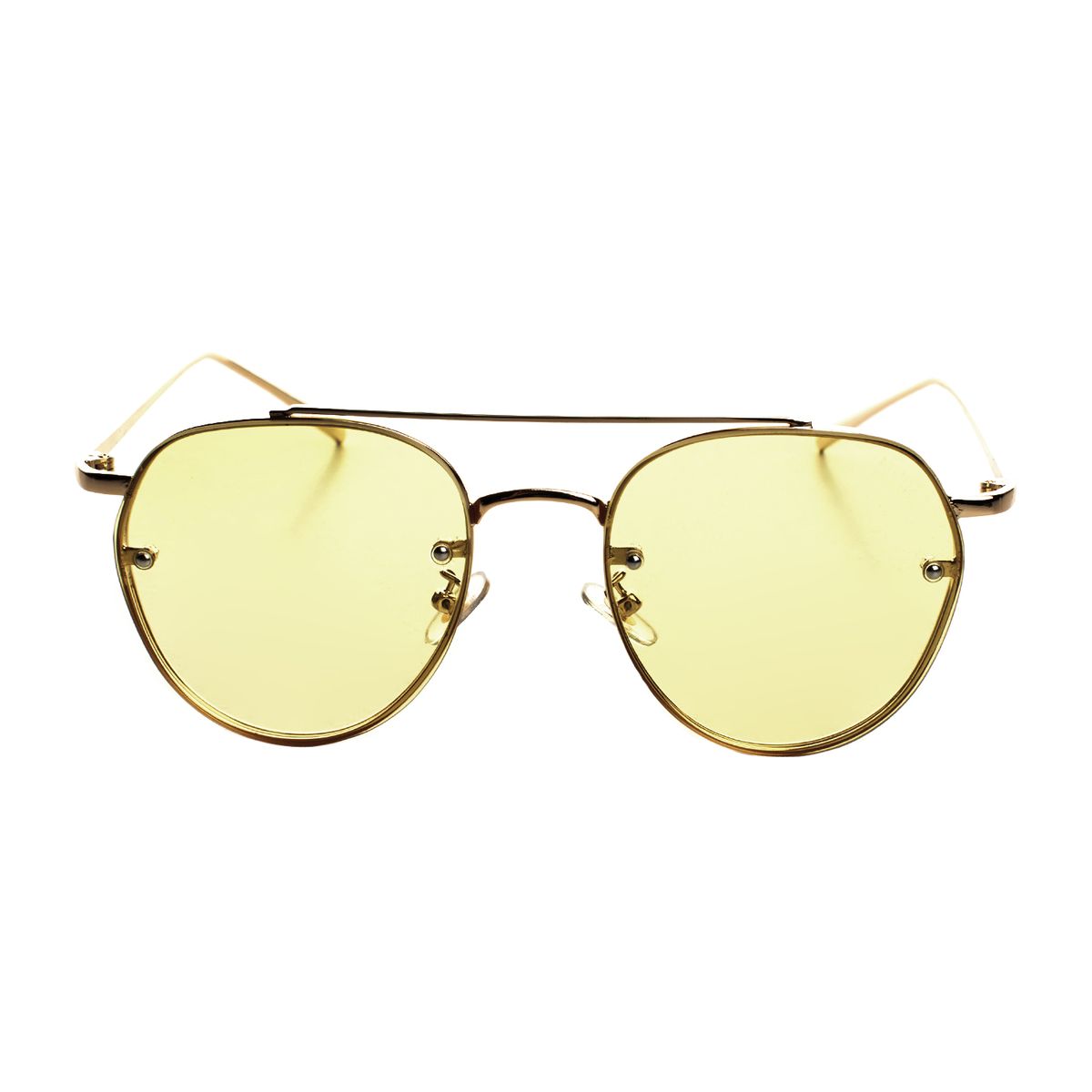Retro Runde Doppelsteg-Sonnenbrille