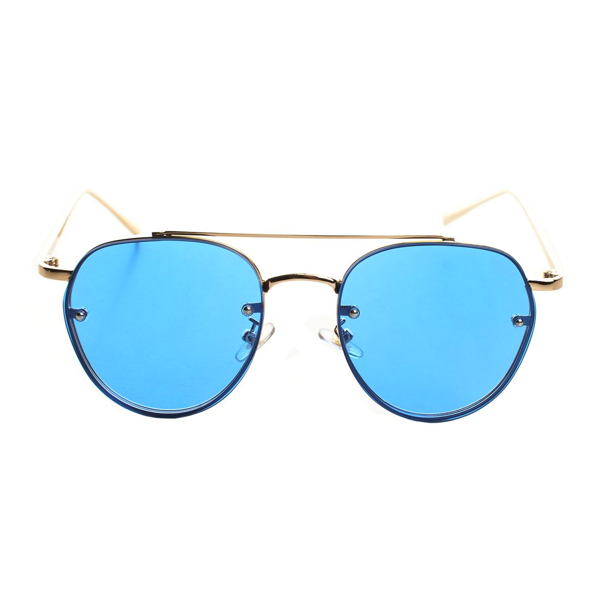 Retro Runde Doppelsteg-Sonnenbrille