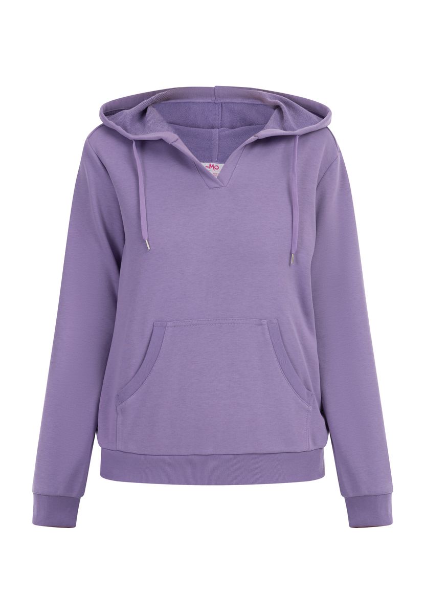 Lässiger Kapuzenpullover mit V-Ausschnitt
