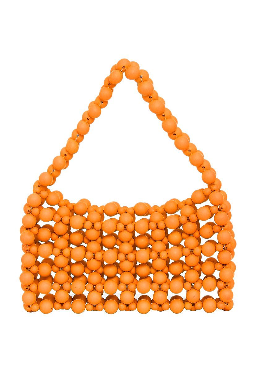 Geometrische Handtasche mit Perlenmuster