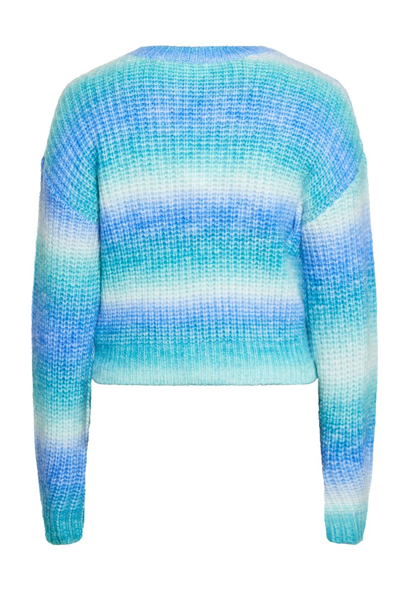 Verkürzter Strickpullover mit Ombre-Streifen