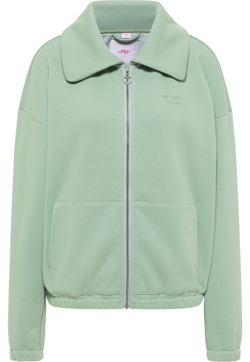 Oversized Sweatjacke mit weitem Kragen