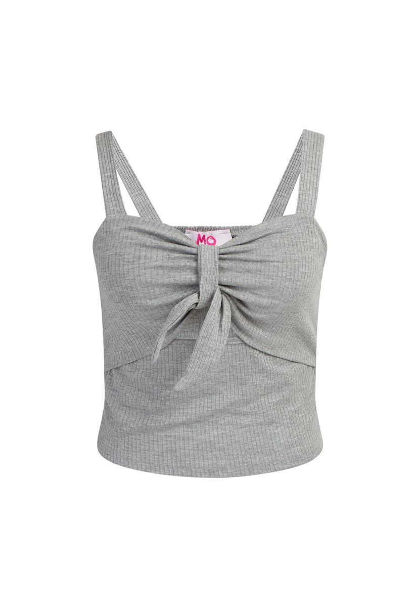 Rippstrick-Crop-Top mit Knotendetail