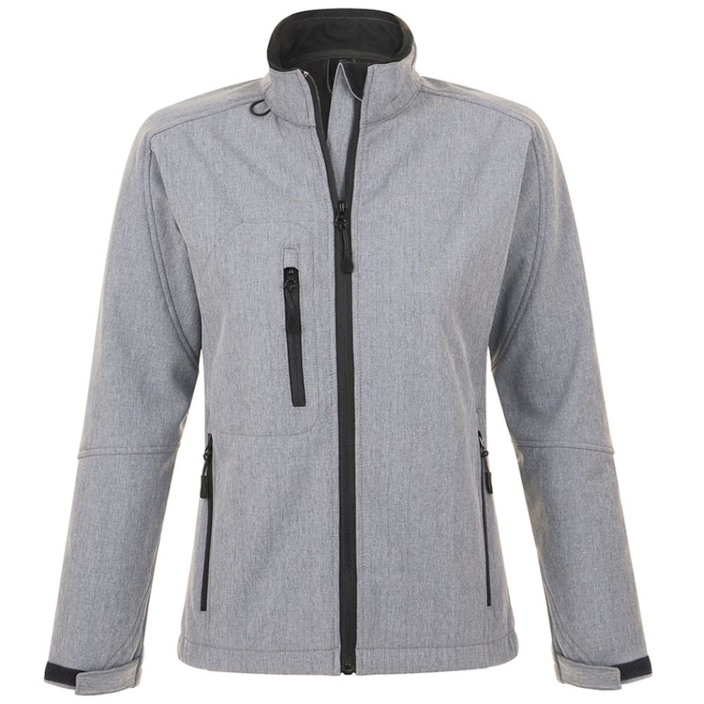 Atmungsaktive Softshelljacke in Melange-Optik