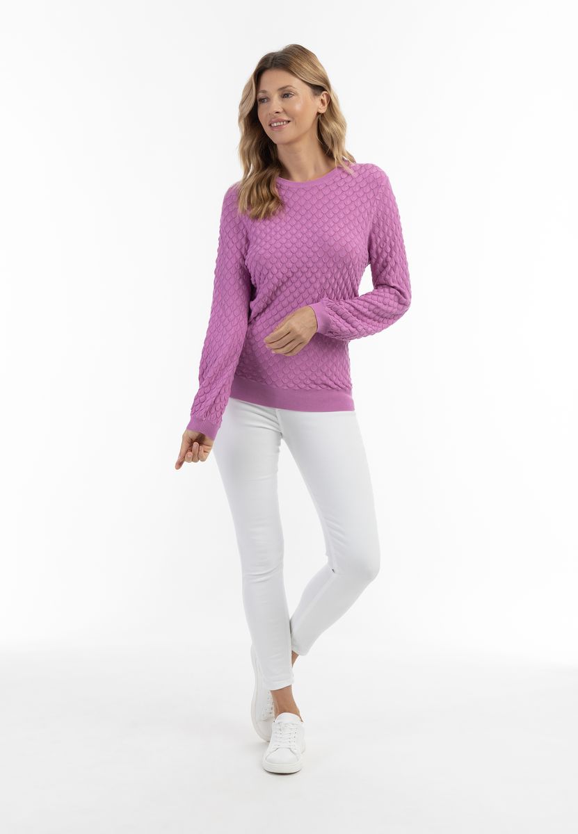 Strukturierter Strickpullover mit Schuppenmuster