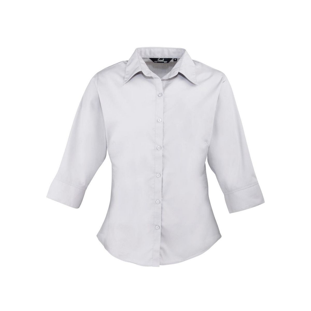 Taillierte 3/4-Arm Popeline-Bluse