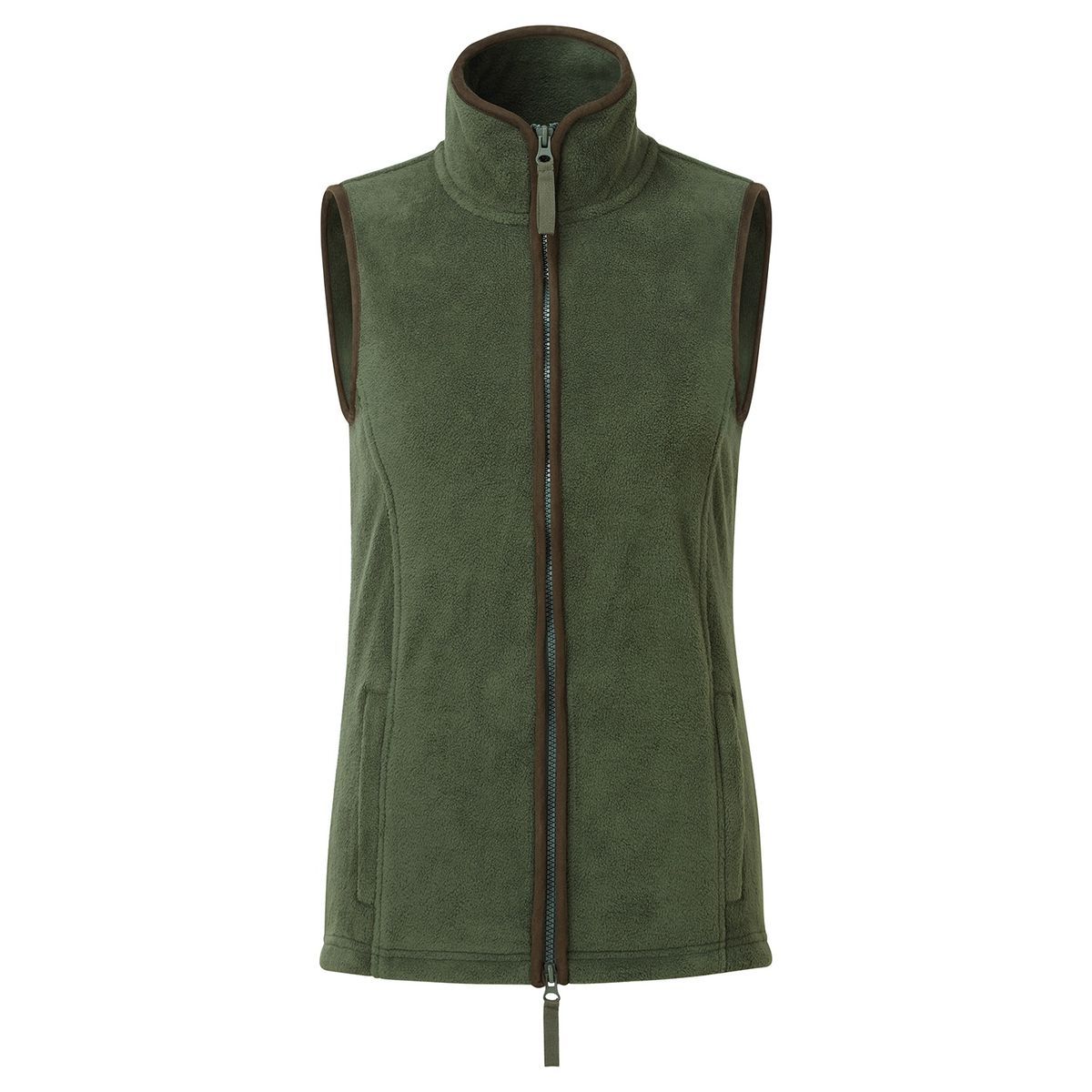 Fleece-Weste mit Kontrastbesatz