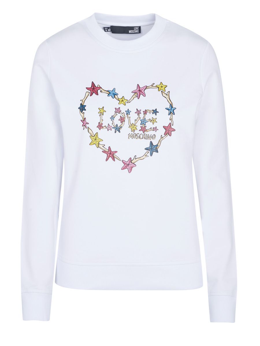 Sweatshirt mit sternverziertem Herz-Print