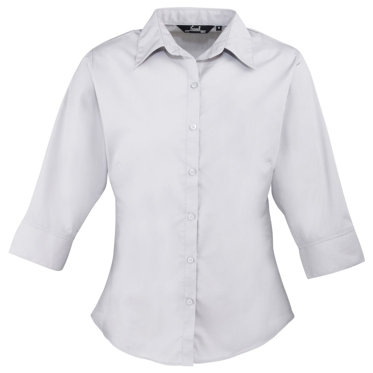 Popeline-Bluse mit 3/4-Ärmeln