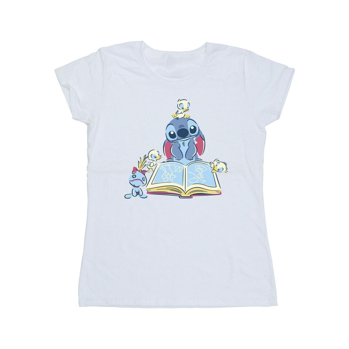 Stitch liest Buch Grafik-T-Shirt