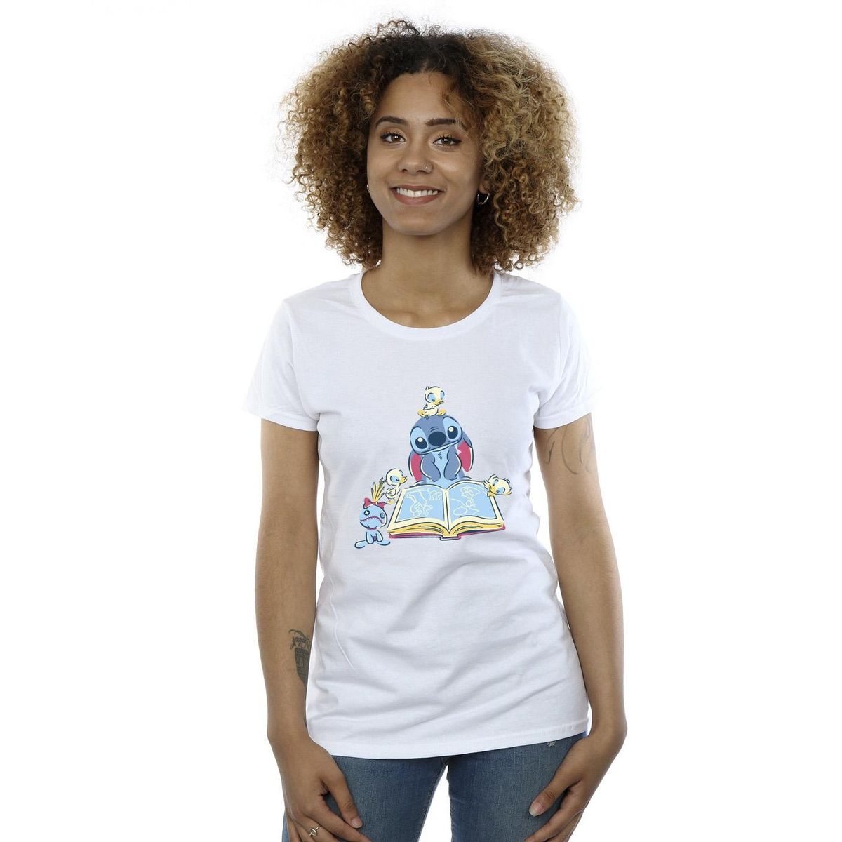 Stitch liest Buch Grafik-T-Shirt