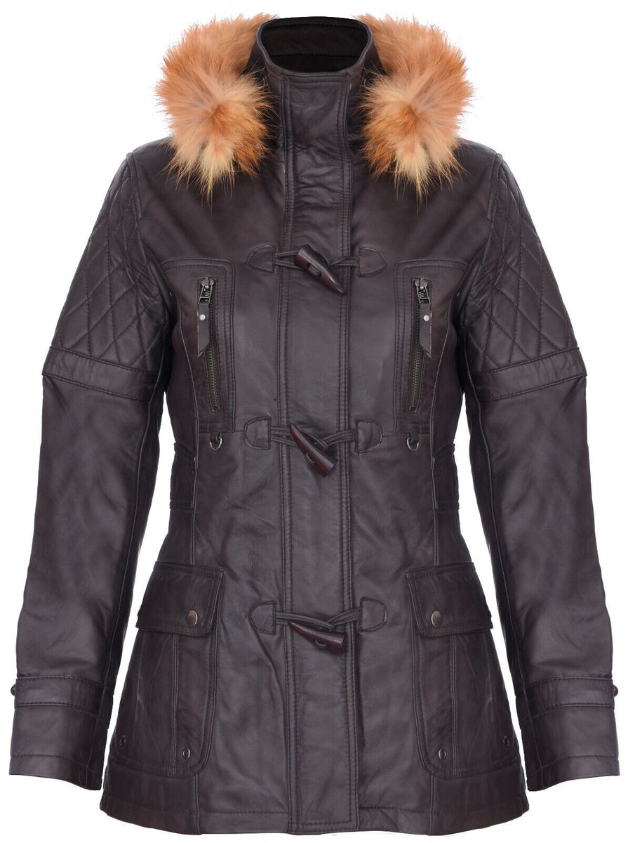 Gesteppte Leder-Parkajacke Northampton