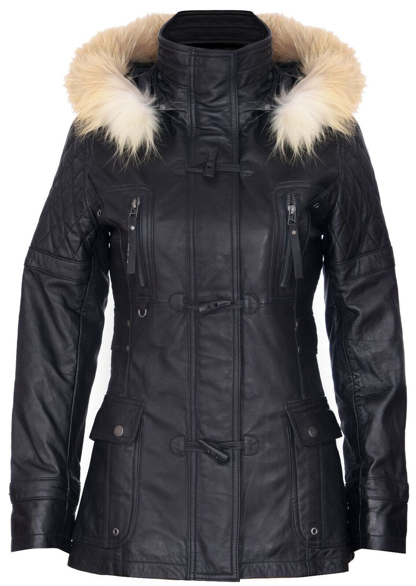 Gesteppte Leder-Parkajacke Northampton