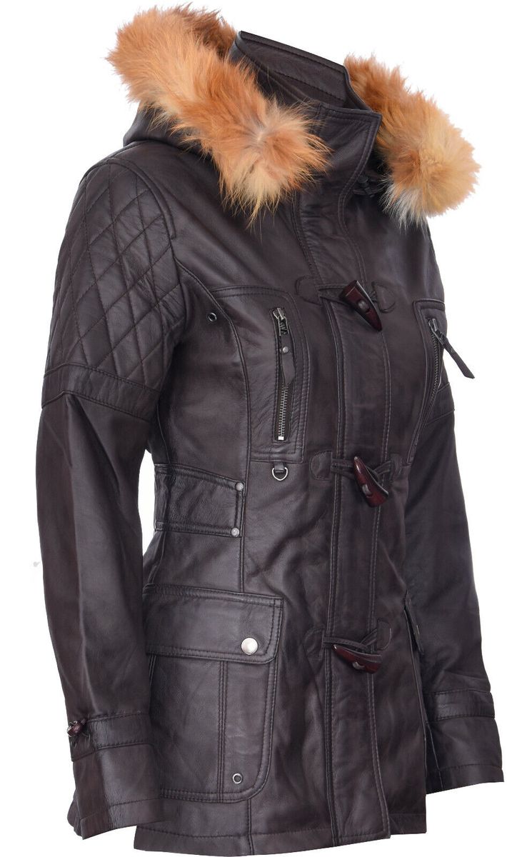 Gesteppte Leder-Parkajacke Northampton