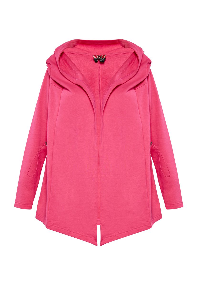 Oversize-Cardigan mit Kapuze und offener Front