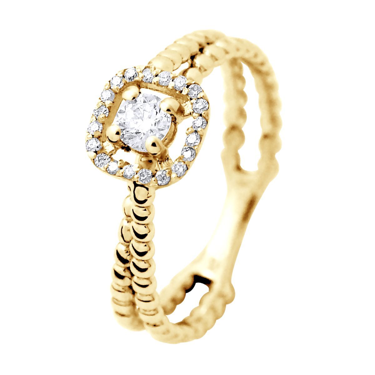Eleganter Diamant Solitärring mit Halo