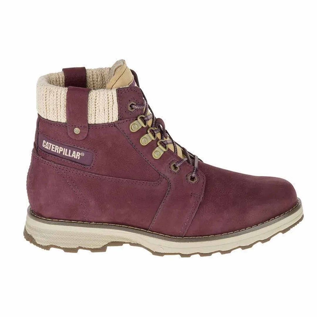 Geschnürte Stiefelette mit Strickkragen