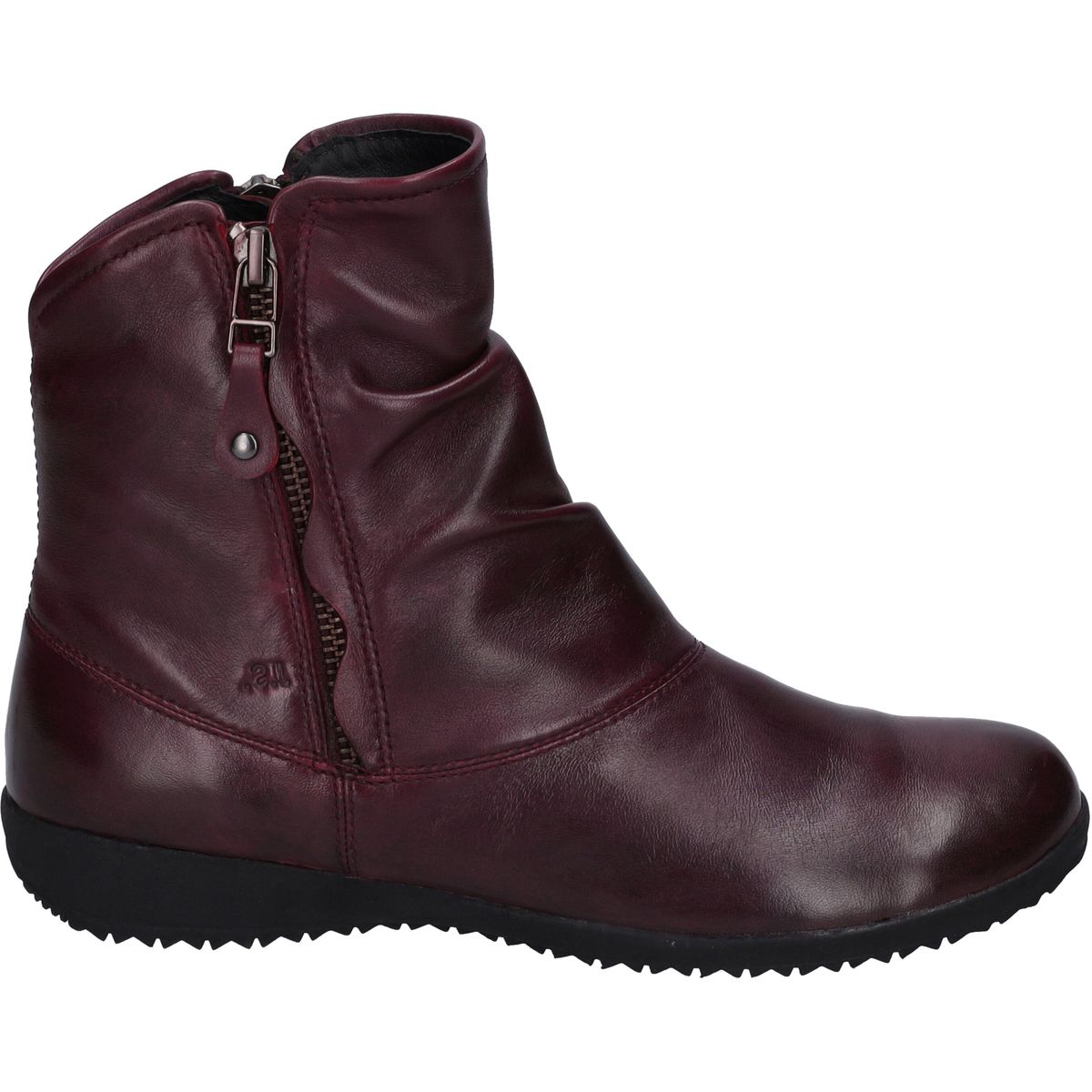 Geraffte Stiefeletten aus Nappaleder