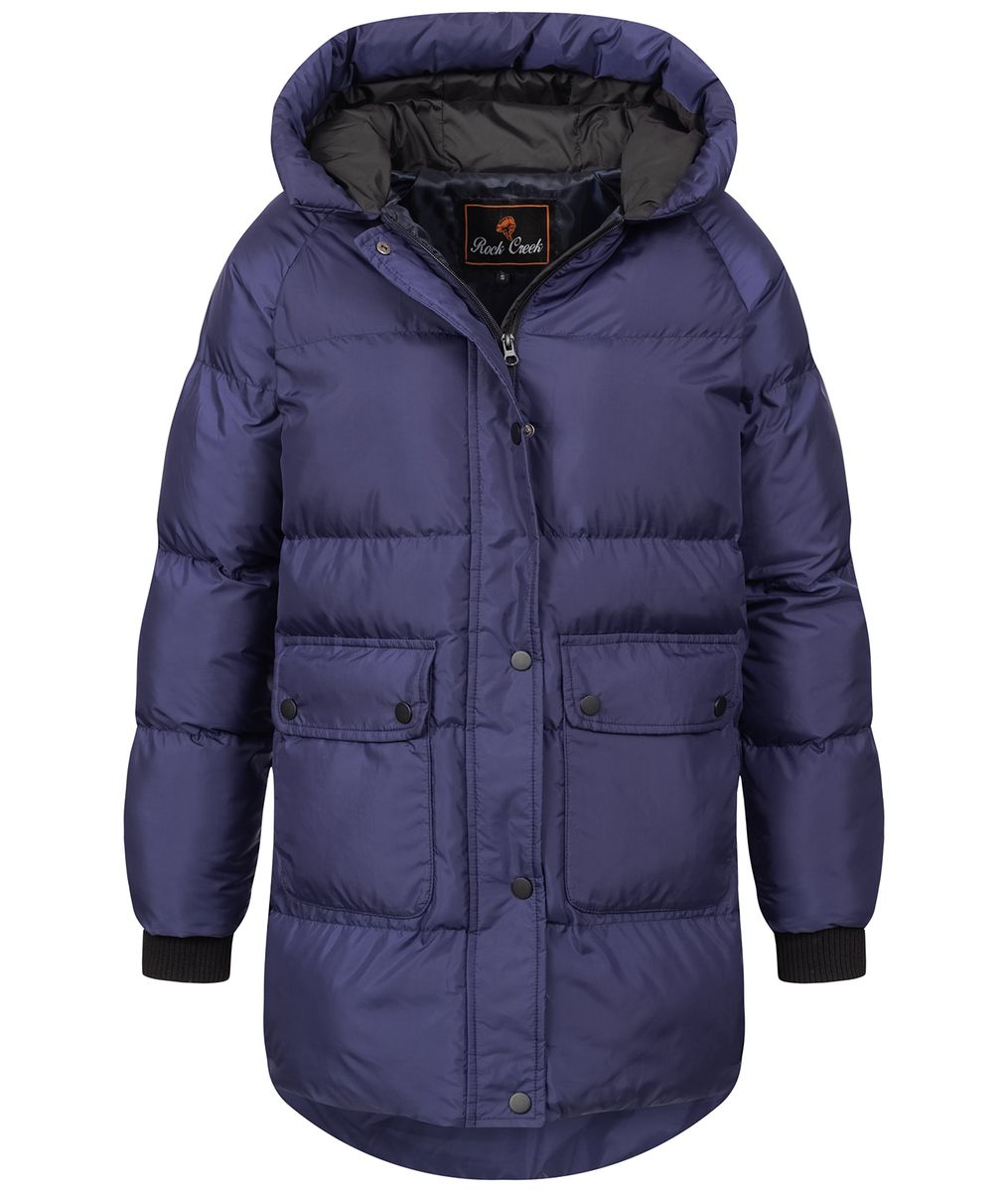 Mittellanger gesteppter Parka mit Kapuze