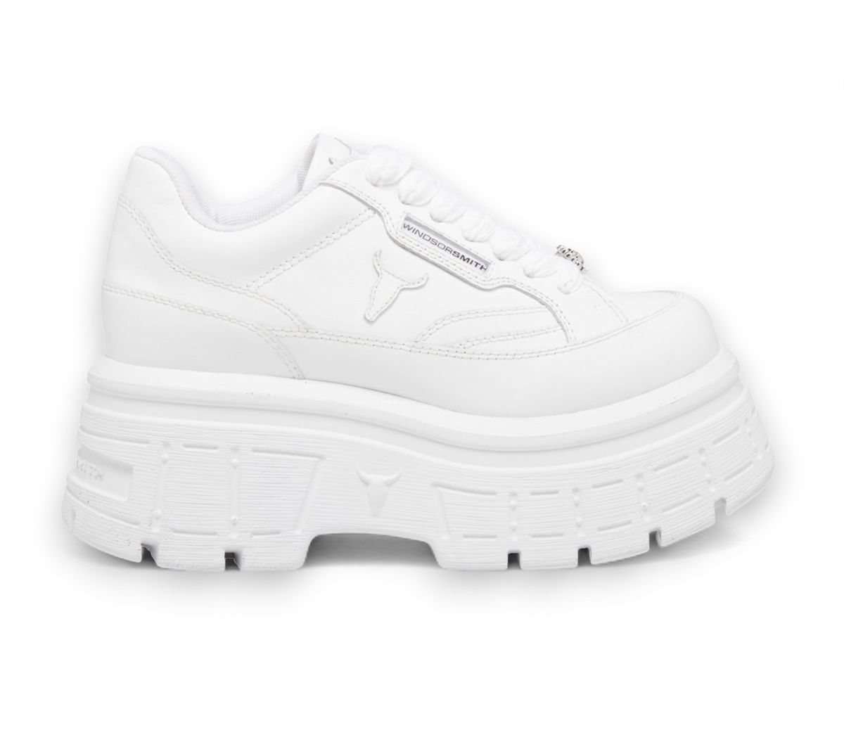 Klobige Leder-Plateau-Keilsneaker