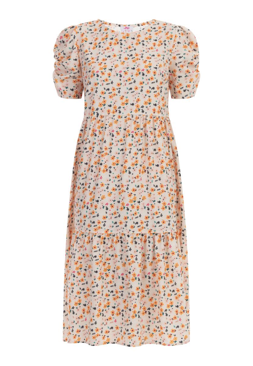 Gestuftes Midikleid mit Blumendruck