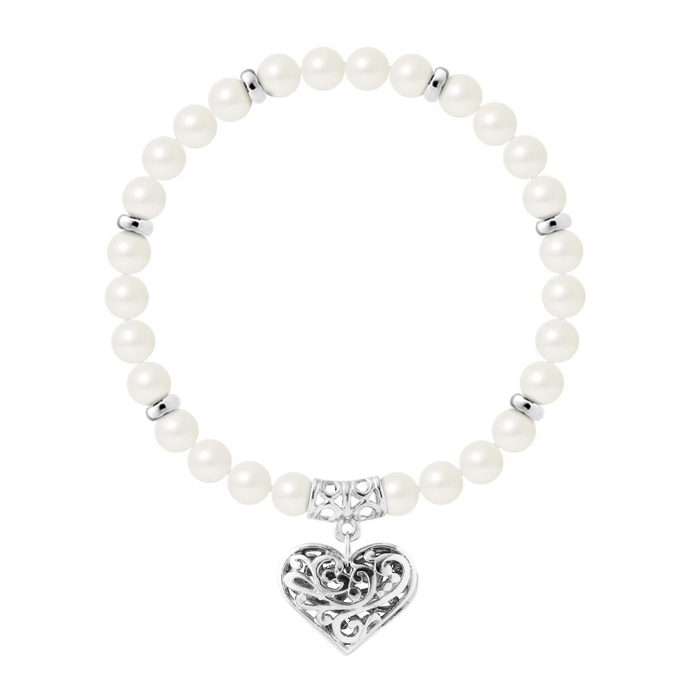 Perlenarmband mit filigranem Herz