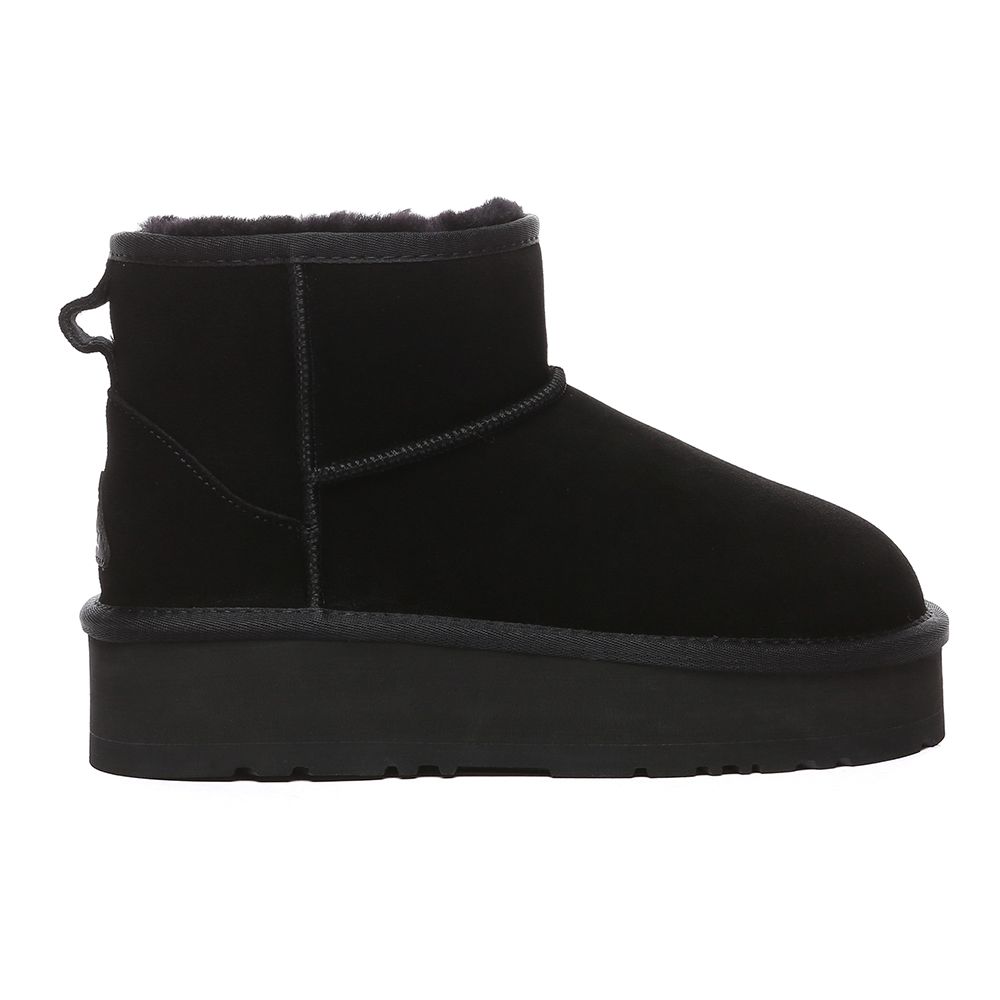 Plateau-Kurzstiefel aus Wildleder