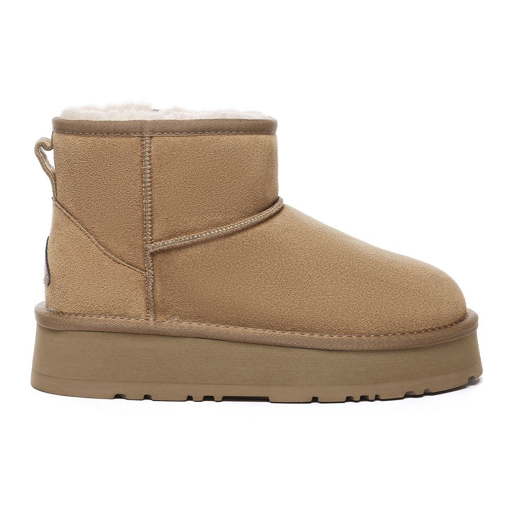 Plateau-Kurzstiefel aus Wildleder