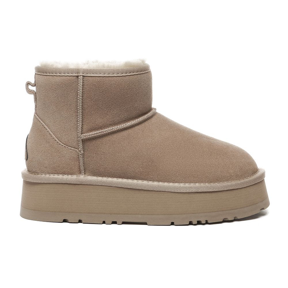 Plateau-Kurzstiefel aus Wildleder