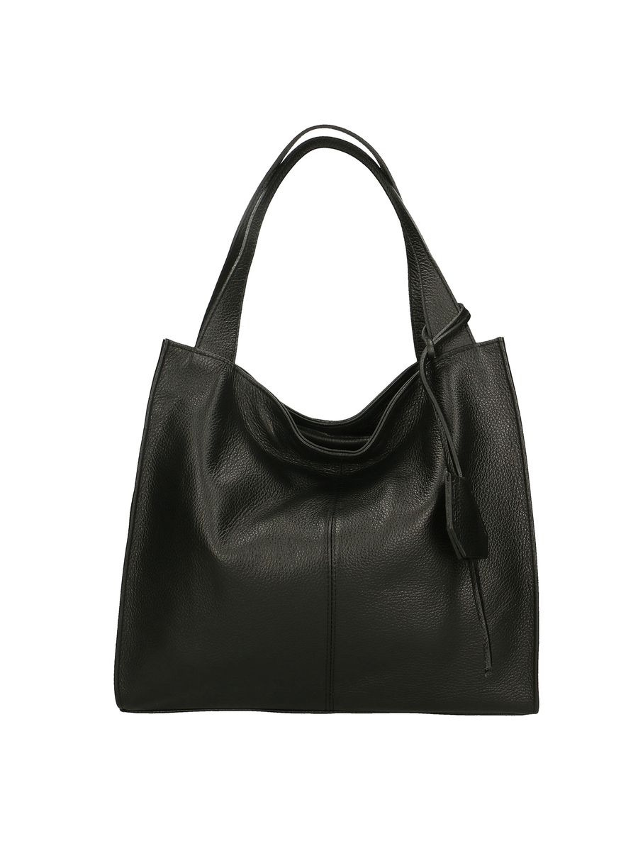 Große Hobo-Tasche aus genarbtem Leder
