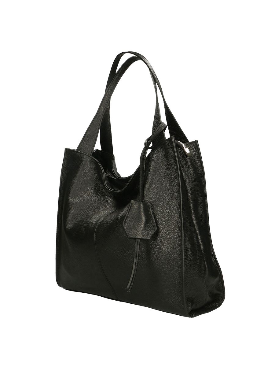 Große Hobo-Tasche aus genarbtem Leder