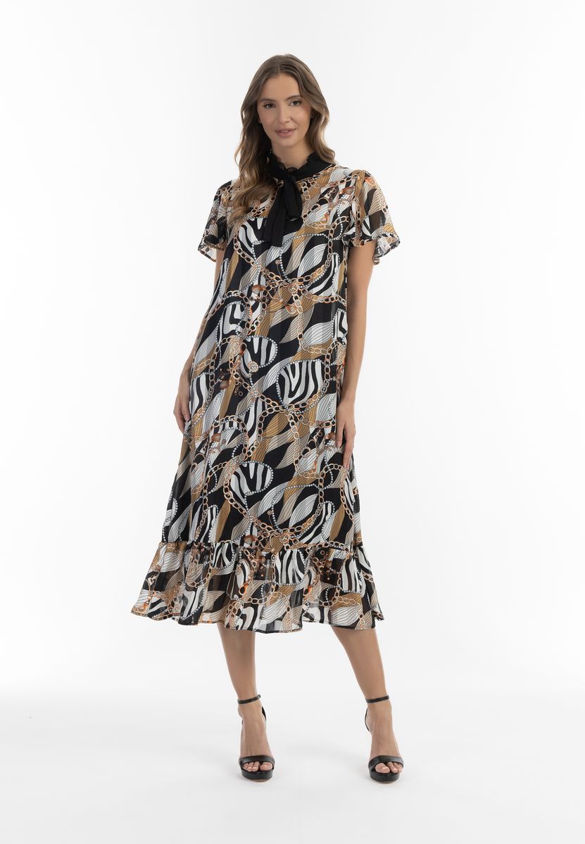 Elegantes Midikleid mit Kettenprint